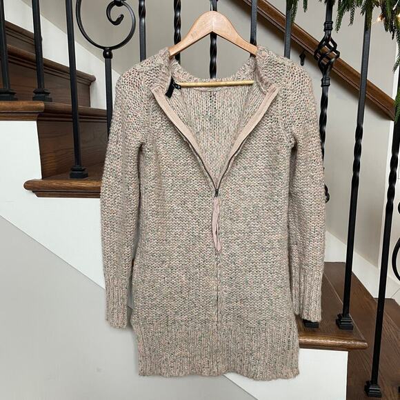 Anthropologie Kaisley Small Sweater | Back Zipper, Pink Beige Knit Pullover, EUC - Picture 2 of 13